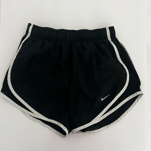 Nike Women's Black Athletic Shorts with White Accents
